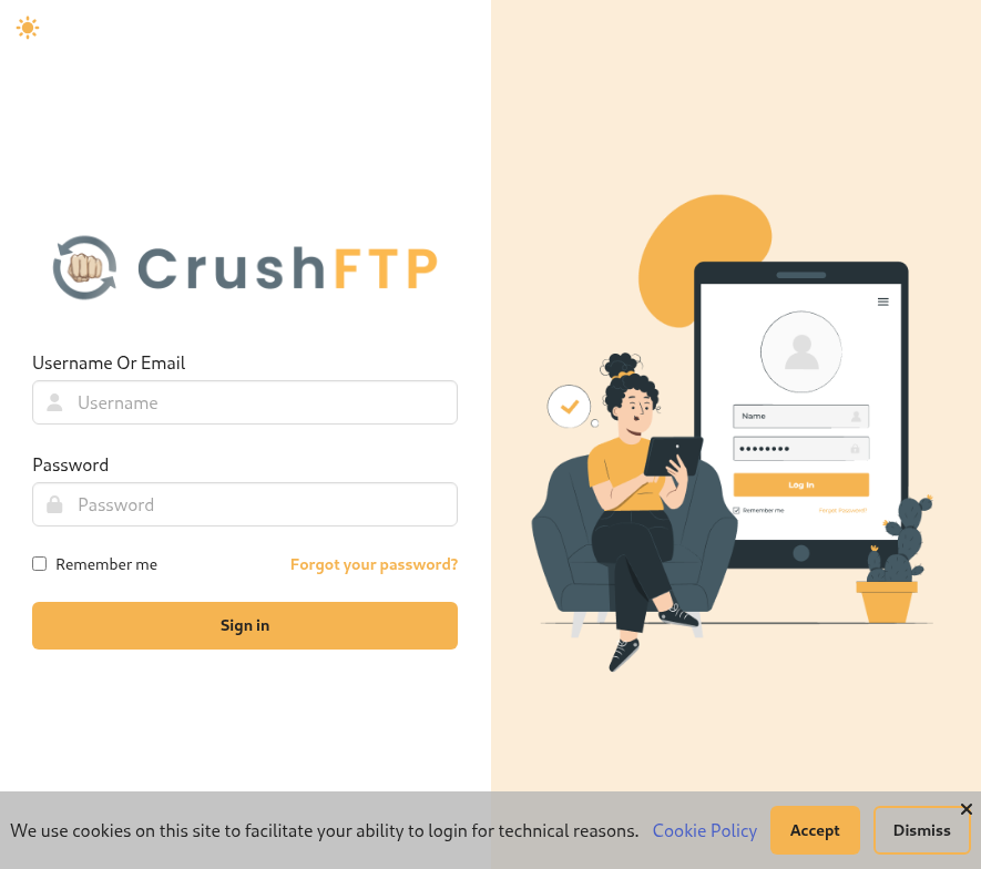 ftp.soulmate.htb WebInterface login.html
