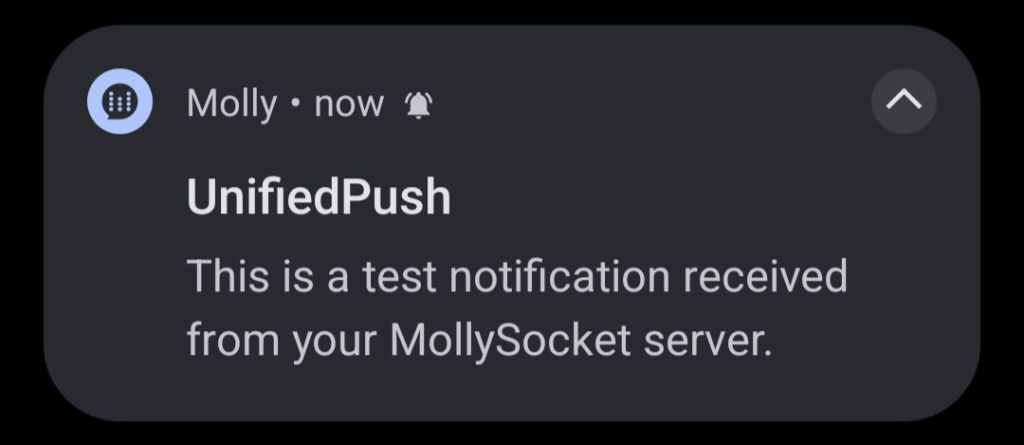 unifiedpush test notification
